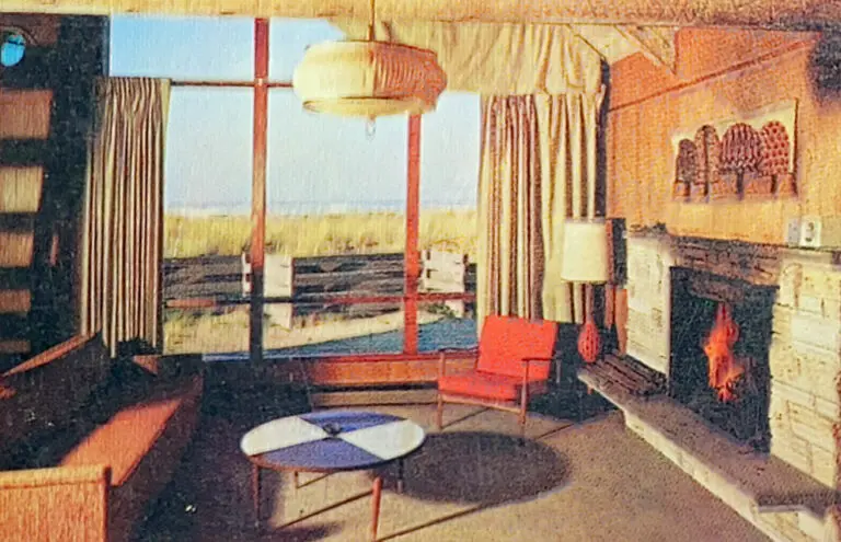 Vintage living room in the original Gray's Chalet Village