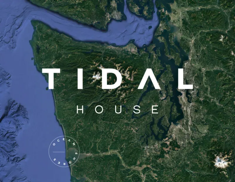 Washington illustration locating Tidal House in Ocean Shores on the Pacific coast