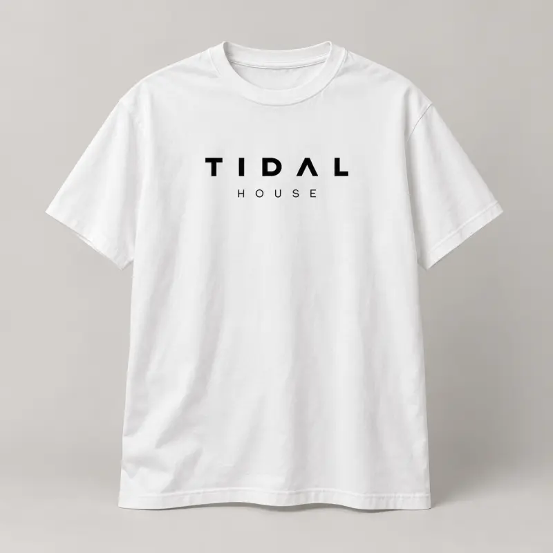 White Tidal House Tee with black Tidal House logo
